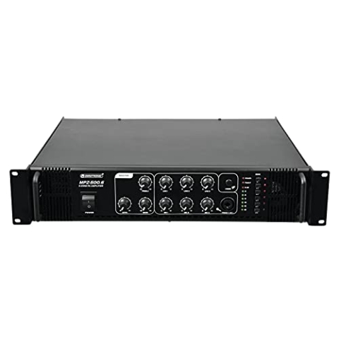 OMNITRONIC MPZ-500.6 Mischverstärker | 6-Zonen-ELA-Mono-Mischverstärker, 500 W, Zonen schaltbar