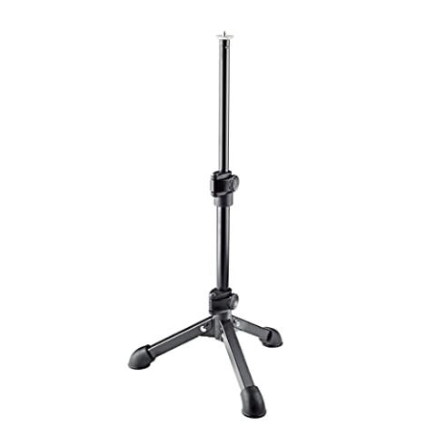 K&M 23150 Tischstativ – Stahl, Schwarz – Stufenlos 23-43 cm Höhe, 1/4“ Gewindeanschluss – Für Kamera, Recorder, Foto