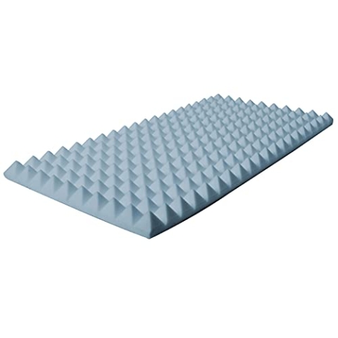 MUSIC STORE Pyramis Absorber, 50x100x10 cm, Hochwertiger Basotect Akustikschaum, Reduzierung mittlerer und hoher Frequenzen, Grau