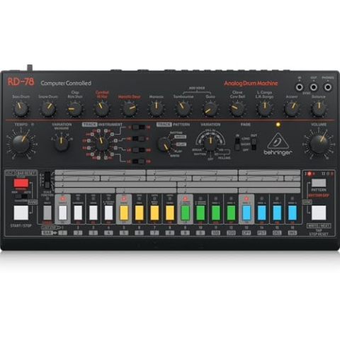 Behringer RD-78 Classic Analog Drum Machine mit 15 Drum-Sounds, 34 Rhythmus-Presets, 16-Step Sequencer für Musikproduktion und Live-Performance
