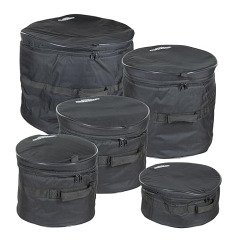 MUSIC STORE Pro II Standard DBS 01 Drum Taschen Set, 22", 12", 13", 16", 14"x6.5", Gepolstertes Nylon, Schwarz