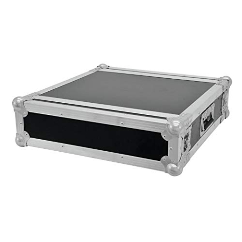 Roadinger Rack Profi, 2 HE, 45 cm Einbautiefe | PRO Flightcase für 483-mm-Geräte (19") | 2 abnehmbare Deckel | 9 mm mehrschichtig verleimtem Birkenmultiplexholz, dunkelbraun laminiert