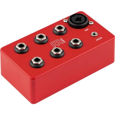 Meinl Percussion Merger - Wandelt bis zu 6 Eingangssignale in ein Ausgangssignal um - 6 Klinkeneingänge, 1 Aux-In, 1 XLR-Ausgang - Recording-Equipment - Rot (MPMGR)