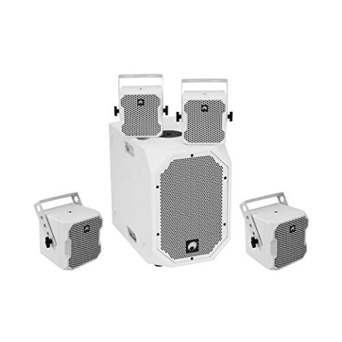 Omnitronic BOB-Set 1 Stück BOB-10A Subwoofer aktiv weiß + 4 Stück BOB-4 Top 16 Ohm weiß