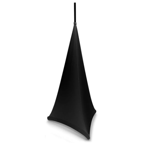 BeamZ LSS12B - Abdeckung für Lautsprecherständer in Schwarz, 120 cm, Lycra Stretch Cover für Stative, Stativsegel, Husse für Stative, Dreibein Abdeckung, Stativ Bezug, Party, DJ, Gastro, Events