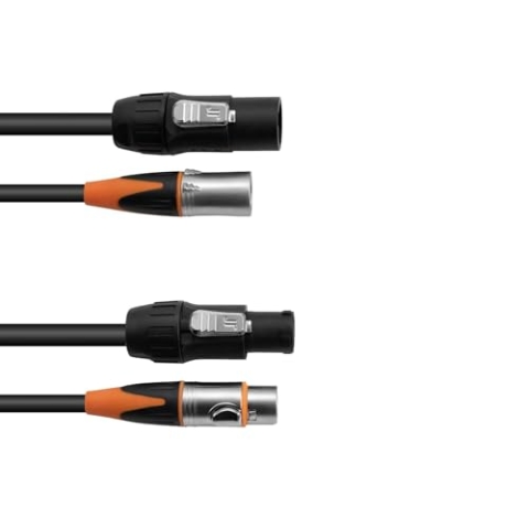 EUROLITE Kombikabel DT-2 DMX IP T-Con/3 Pin XLR 1,5m | Hochwertiges Hybridkabel