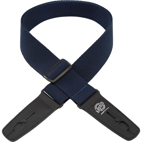 lock-it Gitarrengurt Marineblau Baumwolle patentierte Arretierung Technologie (Gurt Lock)