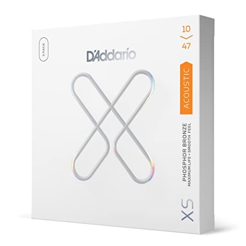 D'Addario XSAPB1047-3P Gitarrensaiten mit Phosphor-Bronzebeschichtung, für 6-saitige Gitarren, extra leicht, 3er-Pack