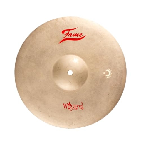 Fame Wizard Thin Splash 12" Ride Cymbal, Handgehämmertes B20 Bronze Becken, Sandgestrahlt, Dunkler Vintage Sound, Vielschichtig und Trocken, Ideal für Studio und Bühne"
