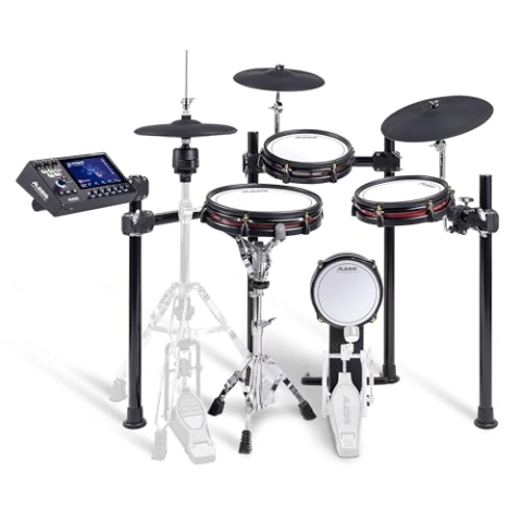 Alesis Strata Club Schlagzeug elektronisch mit 144K Multikanal-Samples, Touchscreen, Triple-Zone Becken, Dual-Zone Mesh Drums und 8" Kick