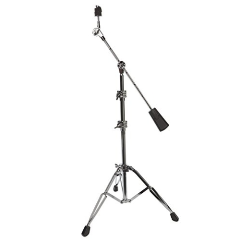 Fame CBS9001 Professioneller Galgenbeckenständer, Doppelstrebig, 2-Fach Ausziehbar, Verchromt, Gegengewicht, Rutschfeste Gummifüße, Stabiler Stand, Ideal für Crashes, Chinas, Rides