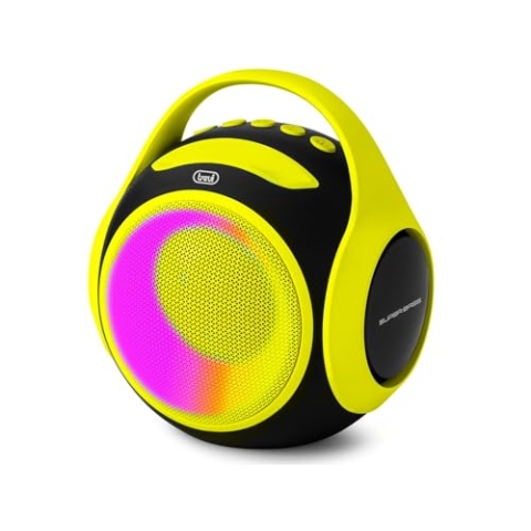 Trevi XR 8A 202 Tragbarer Lautsprecher 20 W, kabelloser Lautsprecher mit TWS-Funktion, USB-Anschluss, Micro SD, integrierter Akku, Gelb