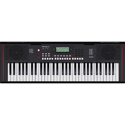 Roland E-X10 Keyboard | 61-Tasten Piano, perfekt für Einsteiger & Unterricht | 600+ Sounds | Stereo-Lautsprecher | 140 integrierte Songs | MIDI-Steuerung via USB | Mikrofon- & Aux-Eingang