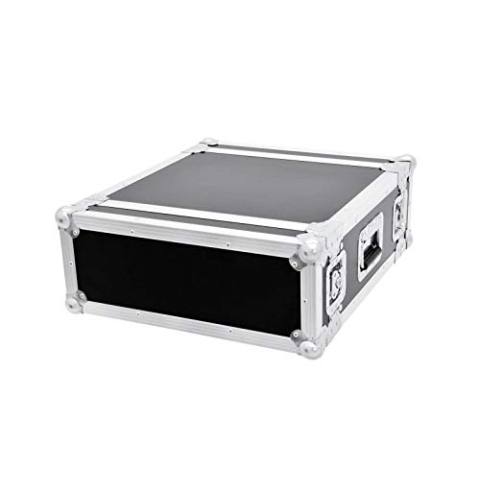 Roadinger Rack Profi, 4 HE, 45 cm Einbautiefe | PRO Flightcase für 483-mm-Geräte (19") | 2 abnehmbare Deckel | 9 mm mehrschichtig verleimtem Birkenmultiplexholz, dunkelbraun laminiert