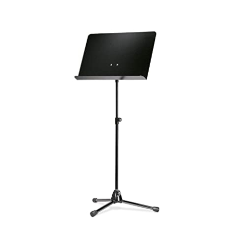 K&M 118/1 Orchesternotenpult Schwarz – Ausziehbarer Notenständer 68 – 121 cm – klappbare Aluminium-Platte