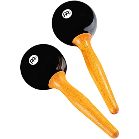 Meinl Percussion Studio Maracas Shaker – 2 Musikinstrumente mit ergonomischem Griff – Kunststoff, Holz (PM1BK)