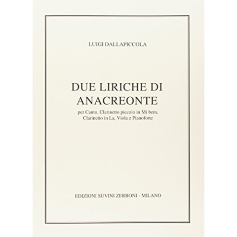 Luigi Dallapiccola-2 Liriche St-Contemporary Music-SCORE