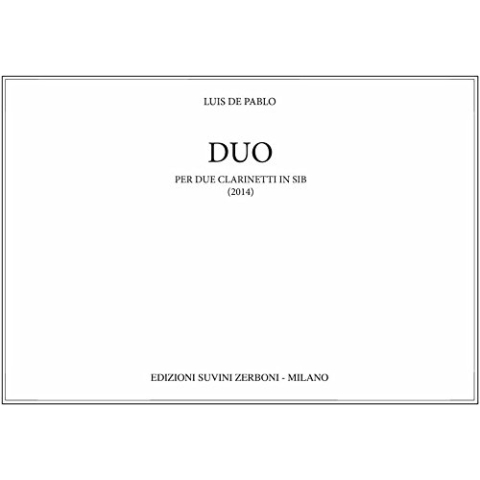 Luis De Pablo-Duo per Due Clarinetti in Si B-2 Klarinetten-BOOK