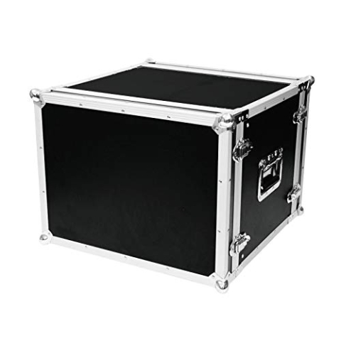 Roadinger Effektrack CO DD, 8 HE, 38cm tief für 483-mm-Steuer- und -Effektgeräte (19") | 2 abnehmbare Deckel | Eingebaute Rackschienen | 8 Schnappschlösser mit Ösen zum Absperren