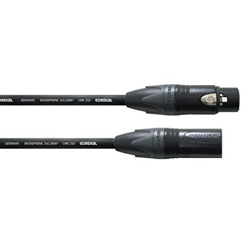 CORDIAL - 7,5 m XLR-Mikrofonkabel mit 0,5 mm2 Querschnitt und vergoldeten Kontakten, NEUTRIK-Stecker - ECL CSM7.5FM-GOLD250