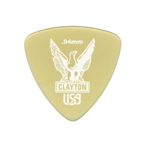 Clayton Picks – Ultem Gold Plektren – Abgerundetes Dreieck, 0,94 mm, 48 Stück (URT94/48) - Hochwertige Ultem Gitarrenplektren für brillanten Klang