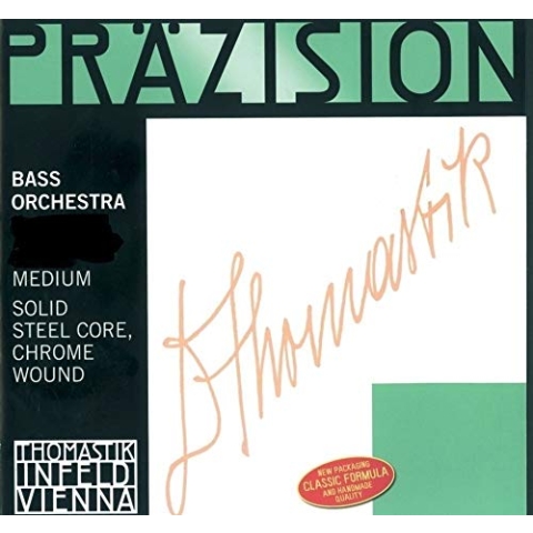 Thomastik Einzelsaite für Kontrabass 4/4 Präzision - G-Saite Vollstahlkern, Chrom umsponnen, Orchesterstimmung, mittel