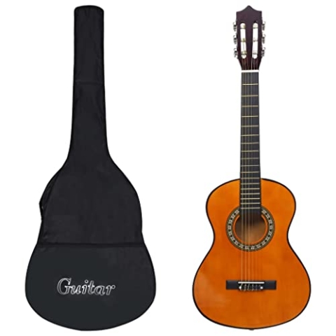 vidaXL Klassikgitarre für Anfänger Kinder mit Tasche Gitarre Gitarrentasche Gitarrenhülle Anfängergitarre Saiteninstrument Musikinstrument 1/2 34"