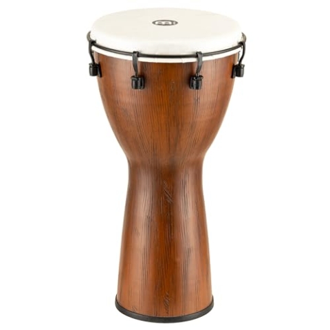 Meinl Percussion Alpine Djembe Instrument - Mittelgroße Handtrommel - Mechanisches Stimmsystem - Durchmesser 10 Zoll - Kunststoff, Braun (ADJ10-BW)