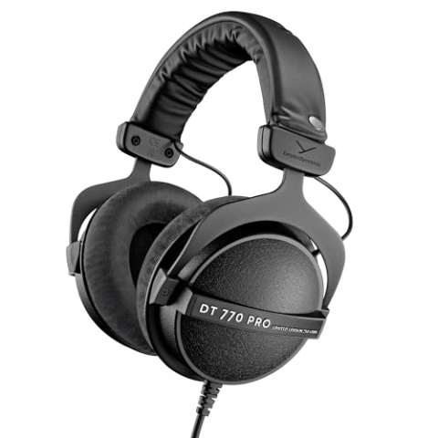 beyerdynamic DT 770 PRO 250 Black Limited Edition Over-Ear-Studiokopfhörer. Geschlossene Bauweise, kabelgebunden für Studioanwendung ideal zum Abmischen im Studio