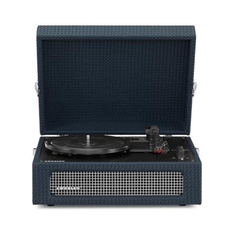 Crosley Voyager Tragbarer Bluetooth-Plattenspieler - 3-Gang-Koffer-Vinyl-Player für Schallplatten, Mit Eingebauten Stereo-Lautsprechern & Bluetooth-Empfänger