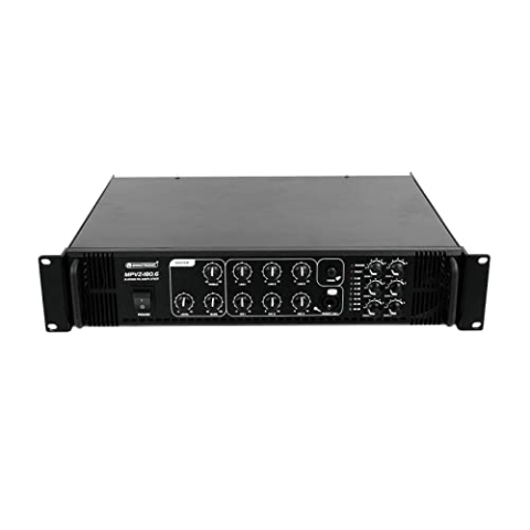 OMNITRONIC MPVZ-180.6 Mischverstärker | 6-Zonen-ELA-Mono-Mischverstärker, 180 W, Zonen regelbar