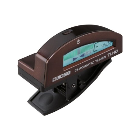 BOSS TU-10-BN Gitarren-Stimmgerät, Clip-On Tuner mit ''True Colour''-Display, umfassende visuelle Rückmeldung, braun