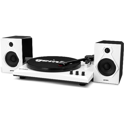 Gemini TT-900 - WHITE | Plattenspieler mit Soundsystem - Bluetooth - Komplettsystem, TT-900BW, Weiß