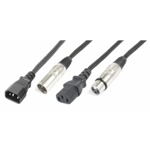 PD Connex LDI15 Kombikabel Lichteffekte IEC - XLR DMX (Stecker/Buchse) - 15 Meter