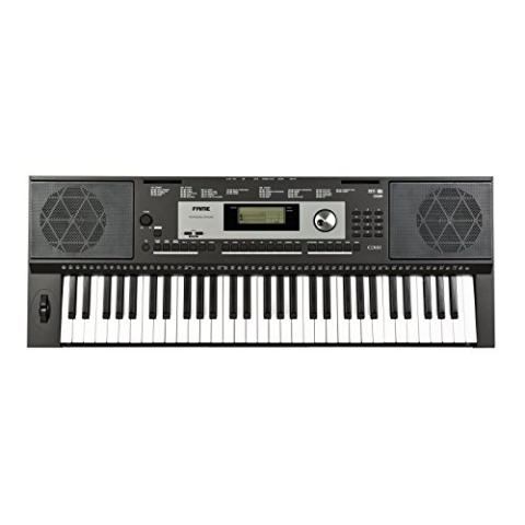 Fame G-300 Keyboard, E-Piano mit 128-facher Polyphonie, 61 Tasten, 220 Styles, 633 Sounds, anschlagdynamischer Klaviatur, 150 Songs, Lautsprechern und Hammermechanik, Schwarz