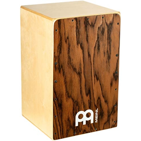 Meinl Cajon SC100DE Box Drum mit internen Schlangen, hergestellt in Europa, dunkle Eukalyptus-Frontplatte/baltische Birkenkörper, Snarecraft Serie, 2 Jahre Garantie