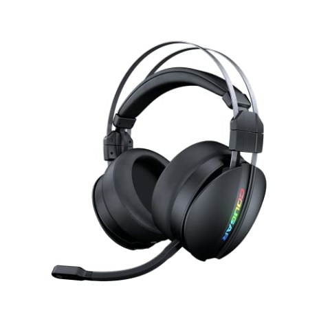 COUGAR Gaming | Headset | Micro Gaming | OMNES Essential Wireless Schwarz – Stereo Boost und Virtueller Surround-Effekt – Mikrofon Niere 9,7 mm – Geräuschunterdrückung – RGB-Effekte