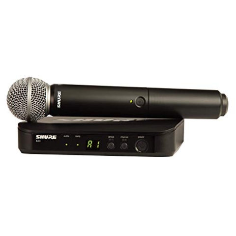 Shure BLX24/SM58 UHF Wireless Mikrofonsystem - Perfekt für Kirche, Karaoke, Gesang - 14-Stunden Akkulaufzeit, 100m Reichweite | Enthält SM58 Handheld Vocal Mikrofon, Single Channel Empfänger | S8 Band