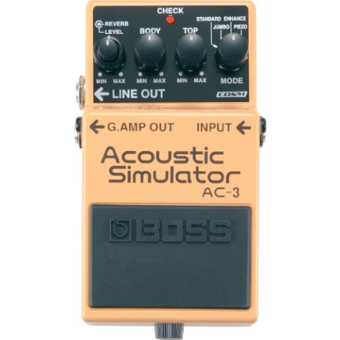 BOSS AC-3 Acoustic Simulator Pedal, vier Simulationsmodi: Standard, Jumbo, Enhanced und Piezo