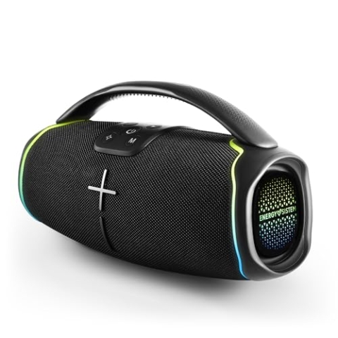 Energy Sistem Hyperbeat Bluetooth-Lautsprecher (Bluetooth 5.3, True Wireless Stereo, Deep Bass, 15h Akku, IPX6, LED-Lichter, Sprachassistent)