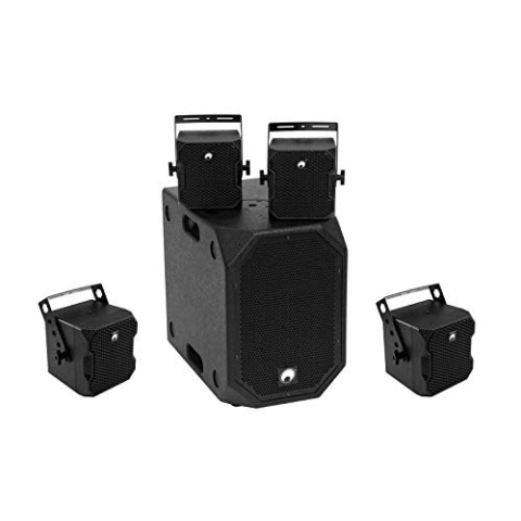 Omnitronic BOB-Set 1 Stück BOB-10A Subwoofer aktiv schwarz + 4 Stück BOB-4 Top 16 Ohm schwarz