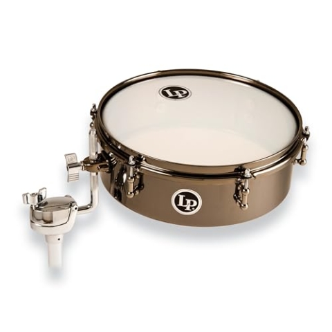 LP Latin Percussion Timbales Drum Set Black Nickel 12" x 4" Finish, Klemme für alle gängigen Rod-Durchmesser von 9,5mm - 12,5mm, LP812-BN, Trommel, Drum