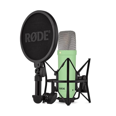 RØDE NT1 Signature Series Großmembrankondensatormikrofon mit Schockhalterung, Popschutz und XLR-Kabel für Musikproduktion, Gesangsaufnahmen, Streaming und Podcasting (Grün)