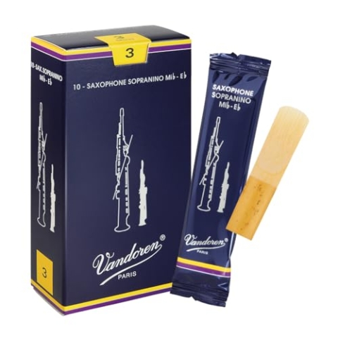 Vandoren SR233 Traditionell Sopranino-Saxophonblätter, 10 Einheiten, Stärke 3