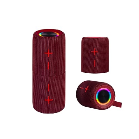 Trevi XR 8A44 Doppel-Lautsprecher, tragbar, 10 W x 2, kabelloser Lautsprecher, trennbar in 2 Einheiten, Micro SD, AUX-IN, Audio Wireless 5.3, IPX5, integrierter Akku, Rot
