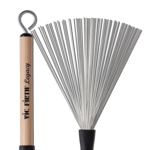 Vic Firth Legacy Wire Brush – Retractable - Wood Handle
