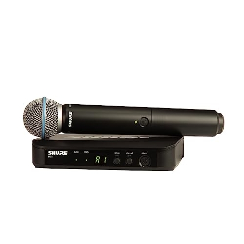 Shure BLX24/B58 UHF Wireless Mikrofonsystem - Perfekt für Kirche, Karaoke - 14-Stunden Akkulaufzeit, 100m Reichweite | Enthält BETA 58A Handheld Vocal Mikrofon, Single Channel Empfänger | S8 Band