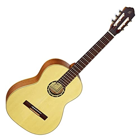 Ortega Guitars 4/4 Konzert Gitarre – Family Series – Inklusive Gig Bag – Fichte, Mahagoni, Natur (R121)