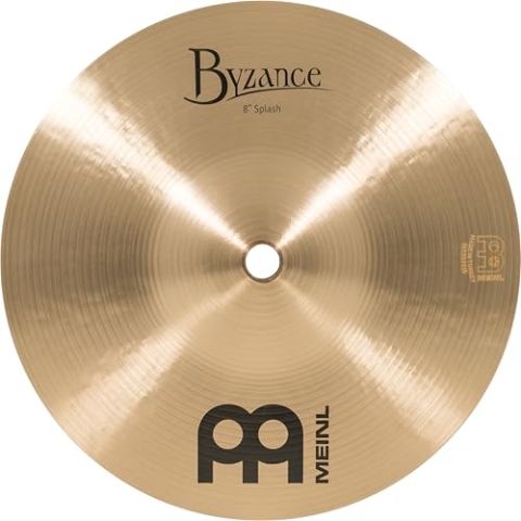 Meinl Cymbals Byzance Traditional Splash 8 Zoll (Video) Schlagzeug Becken (20,32cm) B20 Bronze, Traditionelles Finish (B8S)