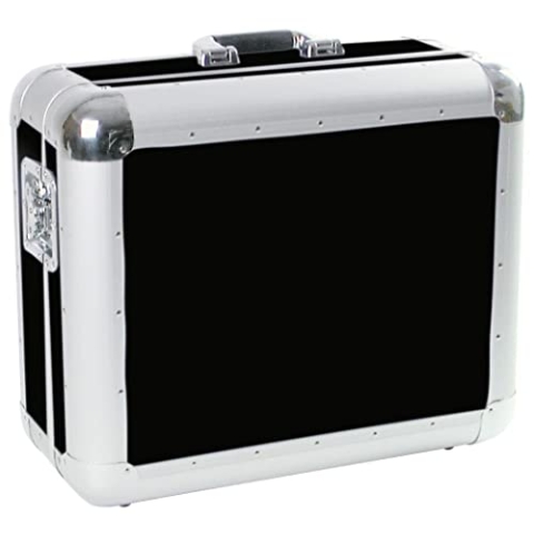 ROADINGER Plattenspieler-Case Tour ALU schwarz | Flightcase für einen Plattenspieler (bis 450 mm Breite)